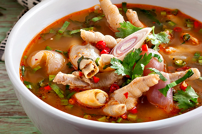 chicken feet soup weird thai dishes