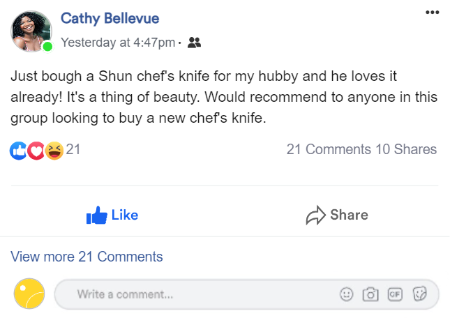 shun chef knife user review